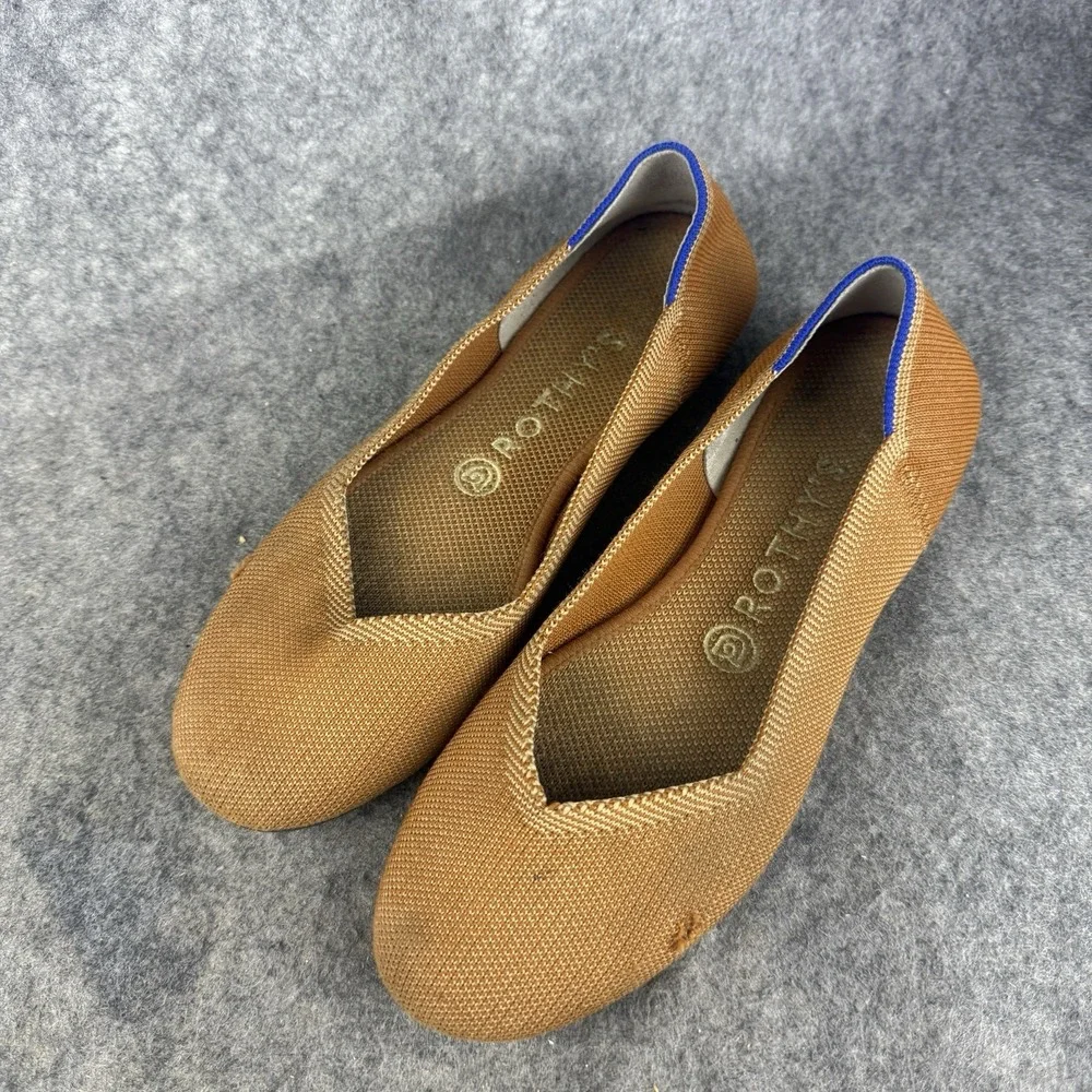 Rothy's Ballet Flats The Point Amber Textile Womens‎ Size 8 Comfort Shoes